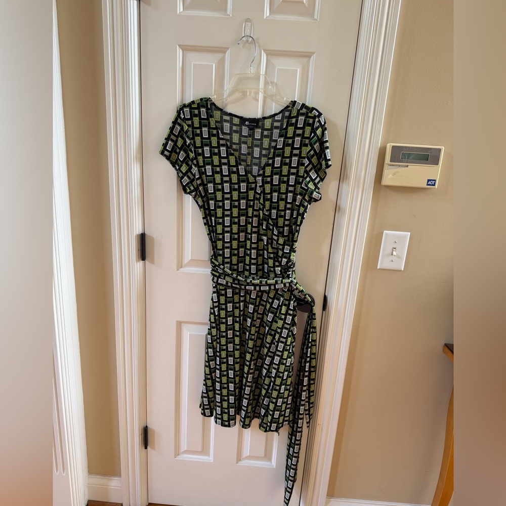 Geometric Wrap Dress - Size XL